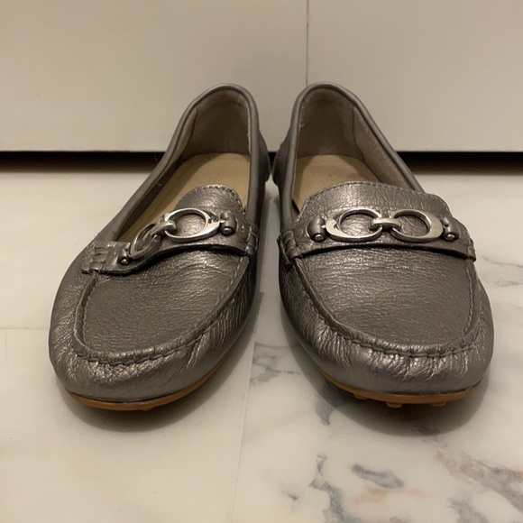 Coach Fortunata Moccasin Slip-on Shoes in Silver Gray - Picture 3 of 9